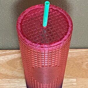 Starbuck's 2022 Studded Tumbler 24 Oz • RARE • Translucent Pink W/Purple Bottom